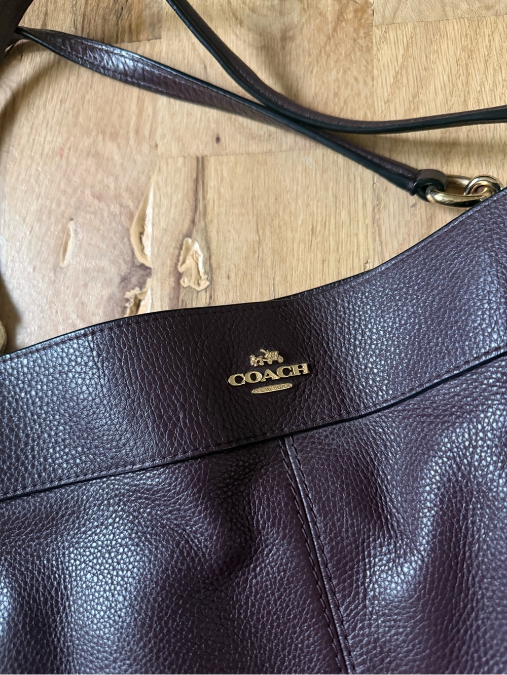 Coach Leather Shoulder Bag in Deep Burgundy